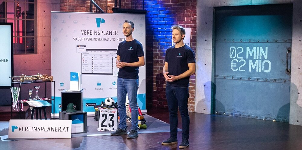 Mathias & Lukas, Gründer von Vereinsplaner beim 2Min2Mio Pitch