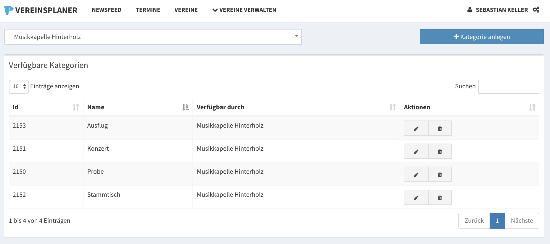 Verein in Kategorien unterteilen am Beispiel Musikverein