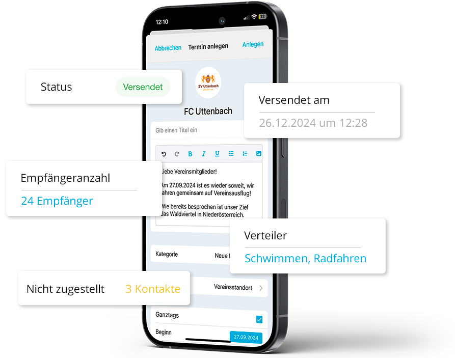 E-Mail Baukastensystem vom Vereinsplaner