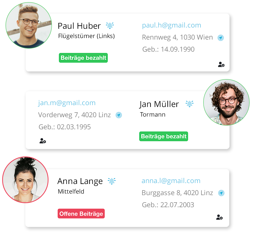 Den gesamten Verein in einem Tool verwalten – Mitgliederübersicht