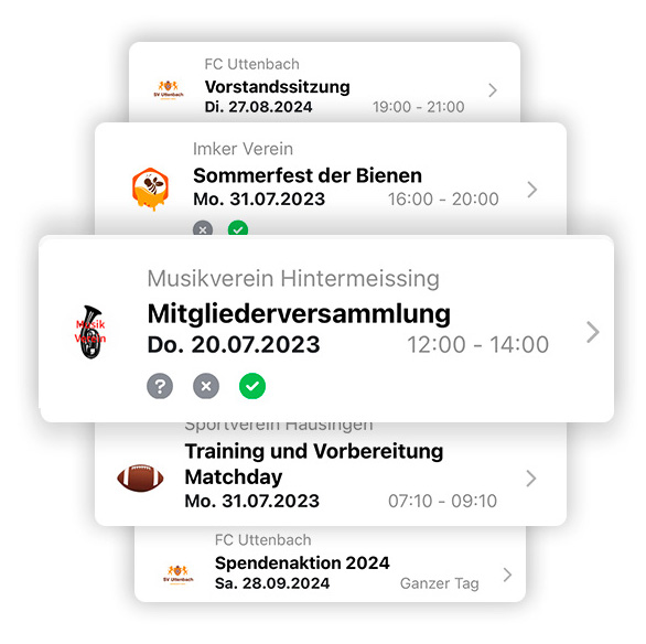 Übersicht der Terminverwaltung