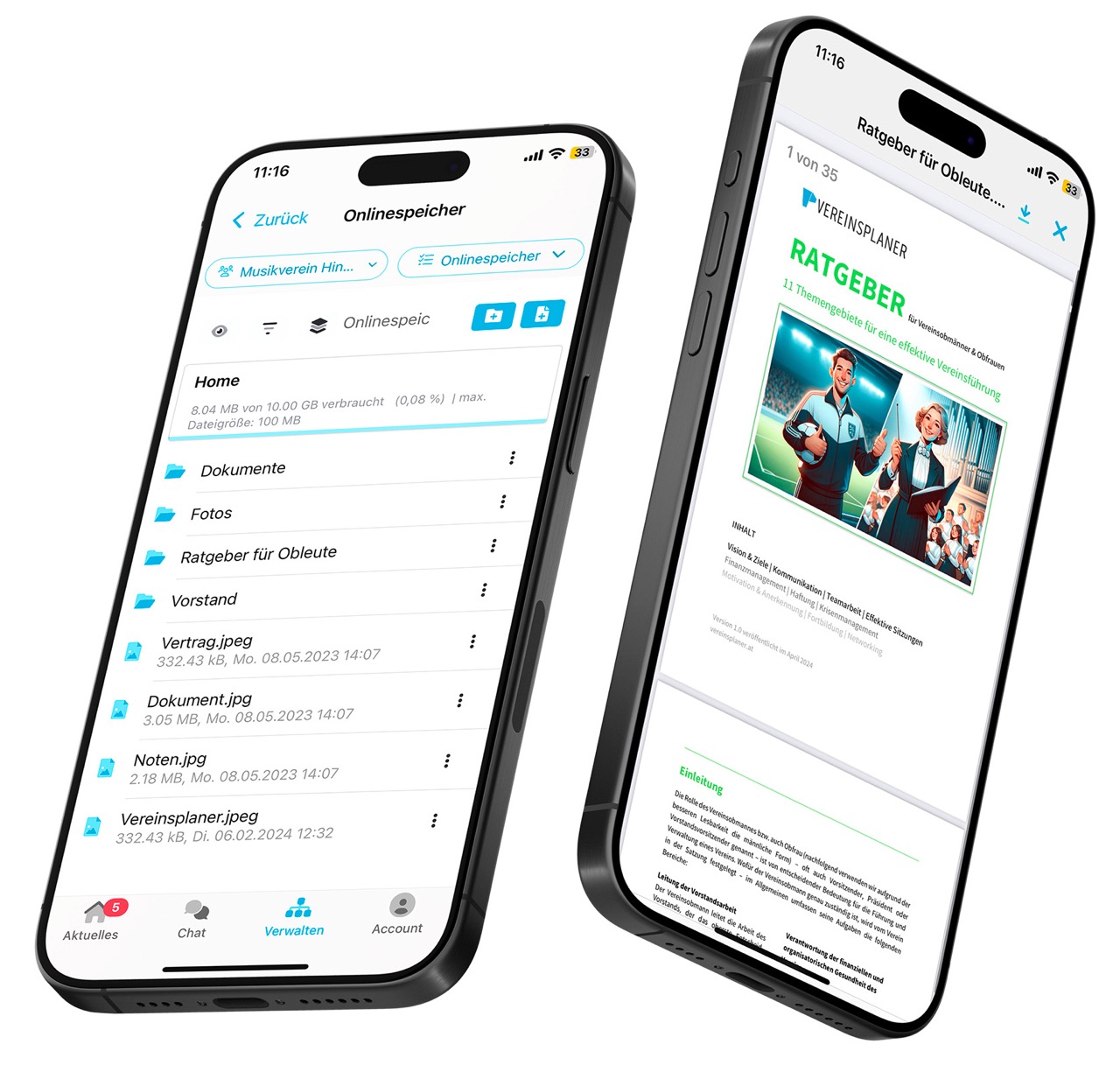Onlinespeicher in der mobilen App