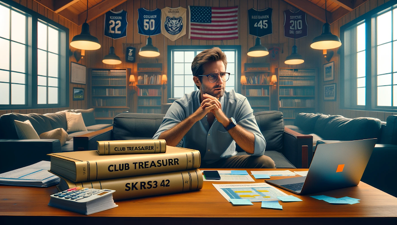 Person, die sich mit den Kontenrahmen im Verein beschäftigt und die Buchaltung macht