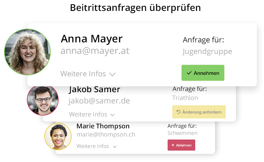 Annahme und Ablehnen von Anfragen