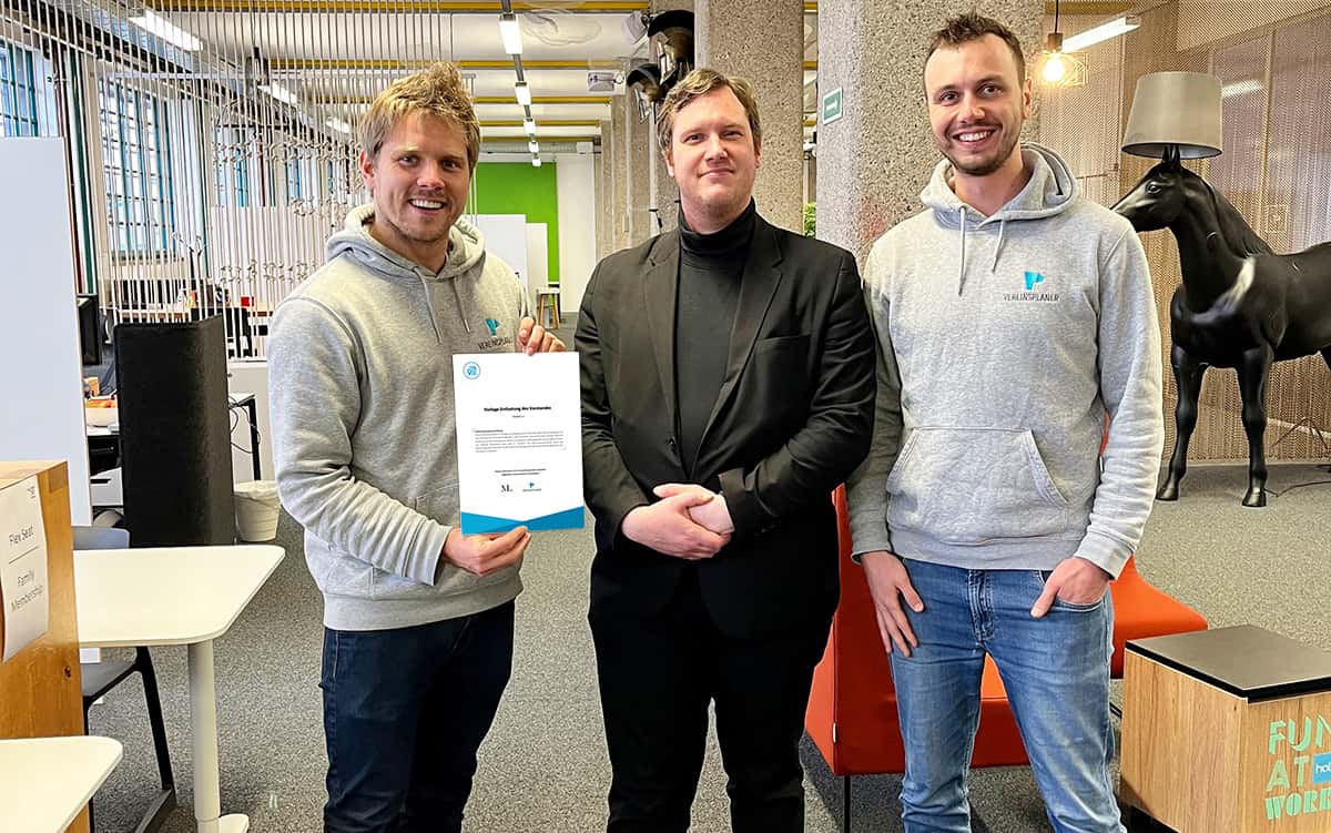 Die Initiatoren vom Rechtsbereich Michael Lanzinger und die Vereinsplaner Gründer