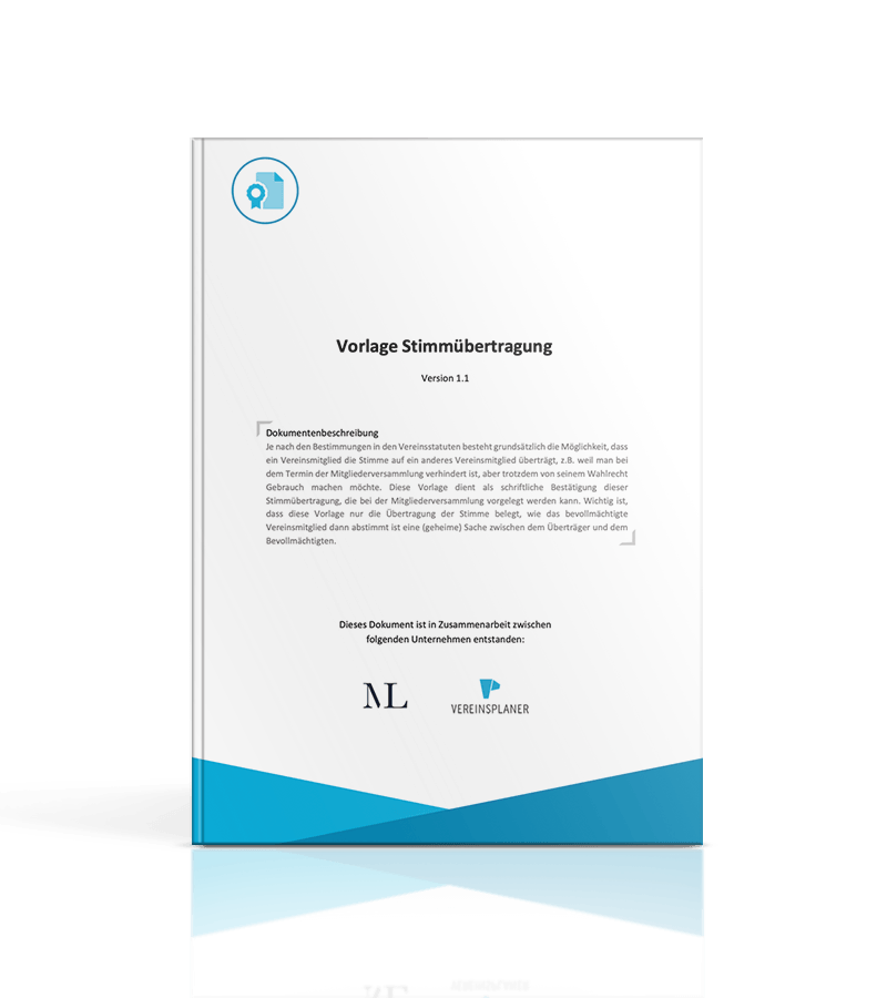 Vorlage zur Stimmrechtübertragung als Download